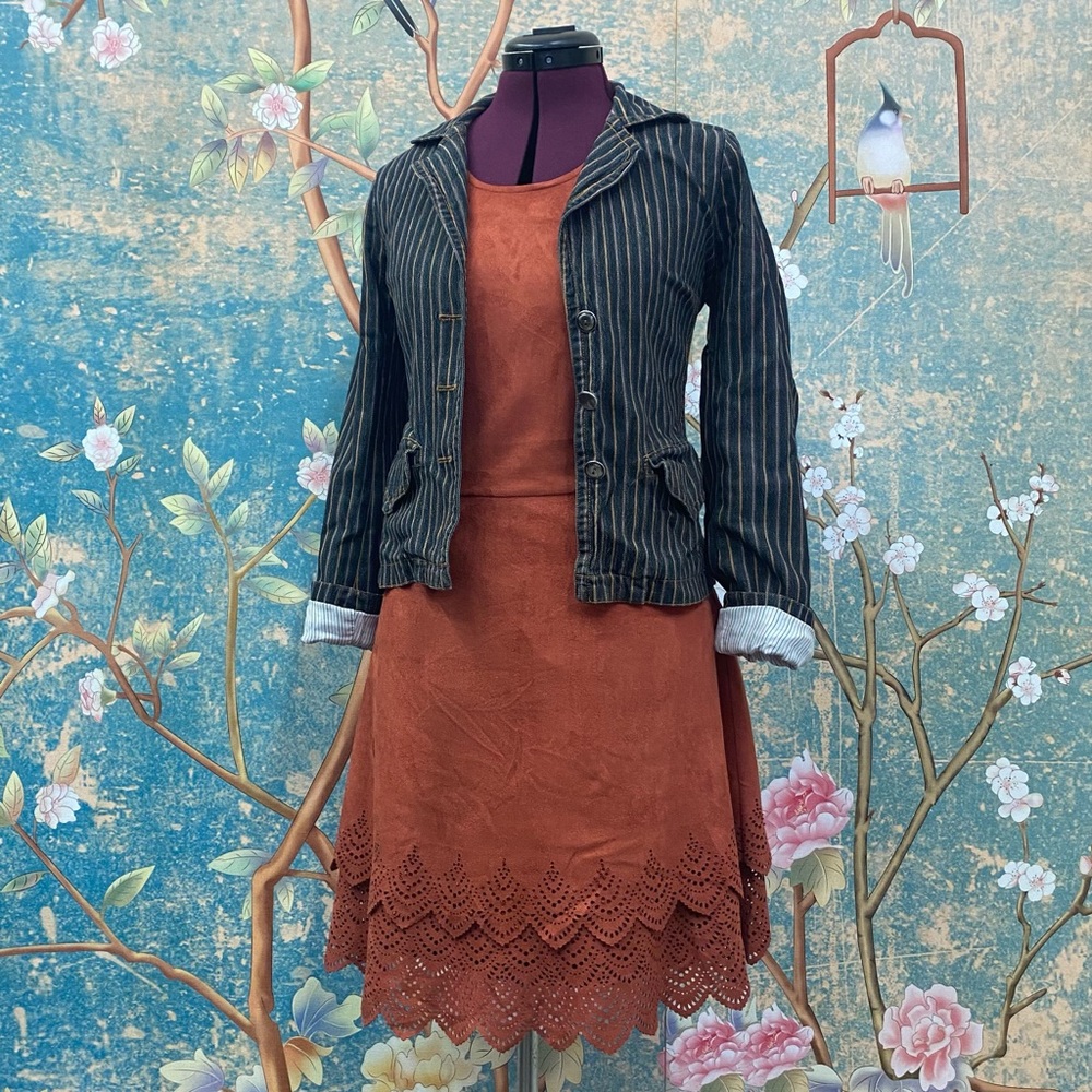 ALTAR’D STATE Faux Suede Burnt Orange Dress